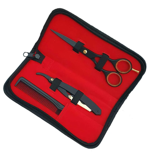 Tijeras de Peluquería Profesionales de Acero Inoxidable de Alta Calidad, Color Negro y Dorado, Personalizadas, Tijeras de Entresacar, Tamaño Personalizado - Product Image 1