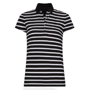 Camiseta Polo de verano de algodón 100% de alta calidad para mujer, nuevo diseño a rayas de secado rápido, transpirable, informal, de longitud corta, personalizada - Product Image 1