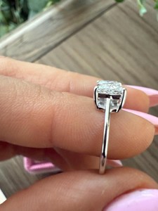 Anillo de Moissanita de 1 Quilate con Corte Trillón, Dos Piedras en Forma de Lazo, Chapado en Rodio, Plata 925 Original, Regalo de Cumpleaños para Amiga - Product Image 5