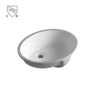 Lavabo de salle de bain ovale standard à rebord plat et bord roulé NV6622, dimensions totales 560x425x205mm - Product Image 1