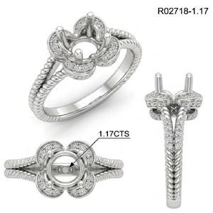 China Factory Custom Jewelry 18k Solid White Gold Natural Real Diamond Semi Mount Solitaire Engagement Rings For Women Wedding - Product Image 6