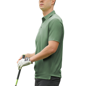 Chemises polo de golf et de tennis pour hommes personnalisées, manches courtes, tissu respirant haute performance, logo brodé, vêtements d'équipe OEM. - Product Image 3