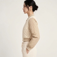 Blouson bomber décontracté élégant pour femmes, respirant, coupe-vent, léger, en tissu polyester/nylon, fermeture éclair