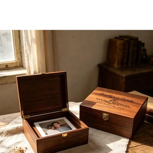 Solid Wood Rectangular <b>Box</b> Engraved <b>Personalised</b> Wedding <b>Gift</b> Handmade Tabletop Decoration James Heidi Love Theme - Product Image 2