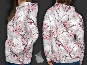 Sudadera con Capucha Unisex, Bolsillo Delantero con Logotipo, Estilo Casual para Otoño, Corte Regular, 100% Algodón, Forro Polar, Estampado Floral, 370g - Product Image 4