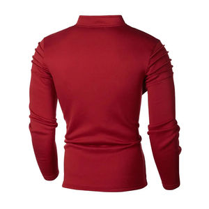 Sweat-shirt à capuche rouge pour homme, demi-zip, manches longues, coupe ajustée, décontracté, col montant, pour usage quotidien - Product Image 1