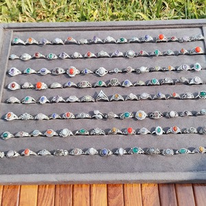 Anillo de Piedras Preciosas Naturales Ecológico, Unisex, Hecho a Mano, con Circonita, Ajustable, Clásico, Plateado, Joyería de Moda para Fiestas y Uso Diario - Product Image 5