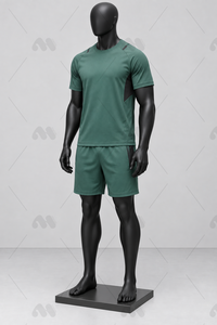 Conjunto Deportivo para Hombre, Camiseta de Manga Corta y Pantalones Cortos de Poliéster 100% de Secado Rápido, Color Verde, Ropa Deportiva para Adultos - Product Image 2