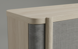 Buffet moderne à 2 portes en chêne massif pour salon - Rangement résistant à l'eau avec design minimaliste - Product Image 5