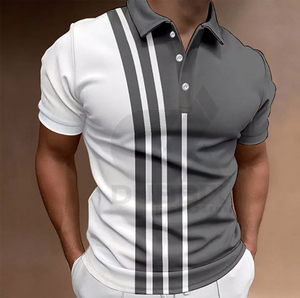 Nouvelle Vente Chaude : T-shirt Homme Col Roulé de Haute Qualité avec Logo Personnalisé, Séchage Rapide, Respirant, en Tissu Spandex/Coton - Product Image 3