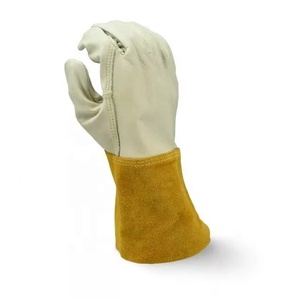 Guantes de soldadura Tig de cuero de vaca grueso y resistente Guantes de seguridad industrial con aislamiento térmico resistentes al desgaste para trabajo al aire libre - Product Image 2