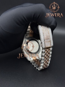 Men's Luxury Stainless Steel Analog Glass Dial Hip Hop Watch Custom Jewelry for Daily Wear Weddings and Special Events - Product Image 6
