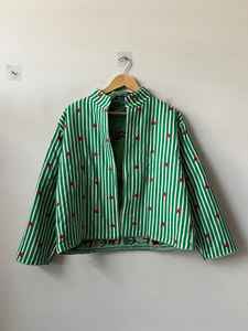 Veste d'hiver matelassée en velours brodée à la main Suzani pour femme, style ethnique folklorique bohème, col montant, cadeau pour elle - Product Image 6