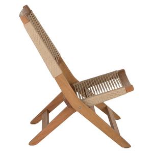 เก้าอี้พับคาลูน่า ทำจากไม้สักแท้คุณภาพดี พร้อมเชือกถัก สำหรับใช้ภายในหรือภายนอกอาคาร - Product Image 5