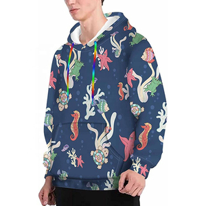 Sudadera con Capucha Unisex con Estampado de Vida Marina, Corte Regular, Informal, de Punto, de Poliéster, para Verano, con Bolsillo - Product Image 2