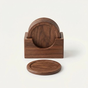 Wholesale ILAHI's Eco-Friendly Brown Square Wooden Coaster Classic Design Tabletop Protective Accessory Customizable Size Home - Product Image 3
