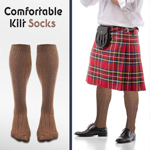 2026 <b>Mens</b> Scottish Highland Kilt Hose <b>Socks</b> Traditional Wool Blend <b>Long</b> Length Ribbed Design Comfortable <b>Socks</b> Wholesale - Product Image 2