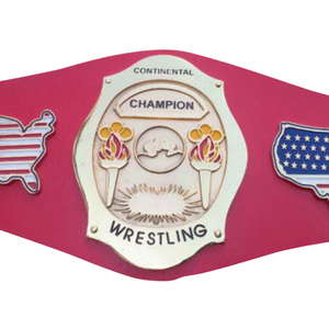 Cinturón de Campeón de Lucha Libre Continental con Diseño de Mapa de EE. UU., Placa Dorada y Correa Rosa, Cinturones de Título Coleccionables Premium - Product Image 2