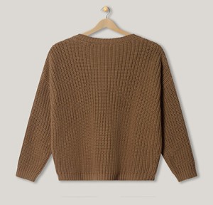 Suéter Cómodo con Cuello Redondo y Forro de Sherpa, Transpirable, para Mujer, Ultra Suave, de Felpa, Cálido para Invierno - Product Image 1