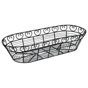 Oval Black Powder Coated <b>Metal</b> <b>Basket</b> for Food Purposes It Can Be Used for Holding Soaps Napkins or Decorative Towels - Product Image 5