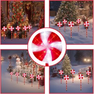 Set di 5 Luci Solari a Forma di Lecca-lecca per Natale, Decorazioni LED da Esterno con 8 Modalità di Illuminazione - Product Image 2