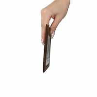 WRIZA Porte-cartes d'identité en cuir véritable avec blocage RFID, lanière de cou, porte-badge vertical, 3 emplacements pour cartes de crédit/ATM, couleur beige