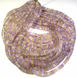 Cuentas de Ametrina Rosa Natural en Forma de Heishi de 5.5mm, Perforadas al Centro, Hilo de 16 Pulgadas, Gemas de Joyería Facetadas de Alta Calidad - Product Image 3