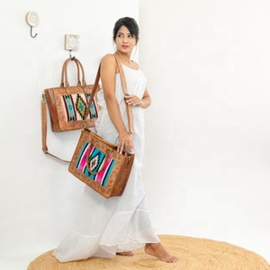 Newest Saddle Blanket Hand Tooled Leather Western Women's Tote Bag <b>Conceal</b> Carry Handbag Genuine Leather Large Shoulder Purse - Product Image 1