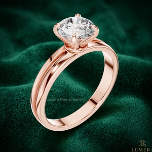 Bague de fiançailles Lumera Fine Jewellery, diamant de laboratoire D VVS2 taille brillant, certifié IGI, plaqué or 18 carats, luxe pour femme - Product Image 3