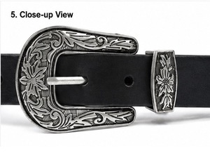 Ceinture en cuir fini à la main - Boucle carrée - Largeur 35 mm - Haute résistance et durabilité - De Divine International - Product Image 4