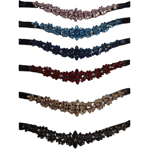 Banda de cejas de caballo ecuestre de cuero ligero de alta calidad con banda de cejas de cuero de cristal de diferentes colores producto súper hecho a mano - Product Image 1
