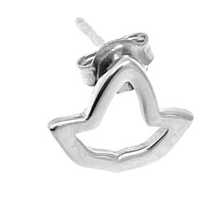 Silver Tiny Open Ivy Leaf Letter Stud Earrings Women Elegant Botanical Design Minimalist Gift Fashion <b>Jewelry</b> Delicate Ear Studs - Product Image 5
