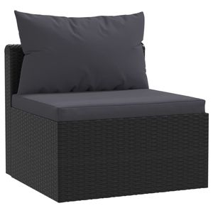 Canapé de jardin en polyrotin noir, acier thermolaqué et matériau en polyester - Product Image 6
