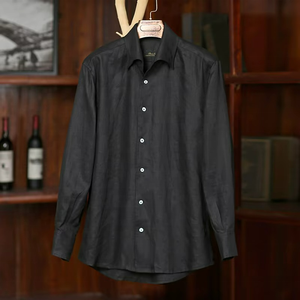 Chemise en lin 100% pour homme, chemise à manches longues - Product Image 4
