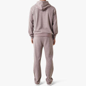 Conjunto Deportivo para Hombre, Sudadera con Capucha Gris y Pantalones Jogger, Color Sólido, Manga Larga, Algodón Ligero de Secado Rápido, 2 en 1, Ropa de Otoño - Product Image 4