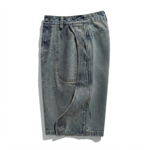 Casual Street Wear Wholesale Men's Unisex <b>Soft</b> Denim Straight Quick Dry Distressed <b>Jeans</b> Shorts Summer Vintage - Product Image 2