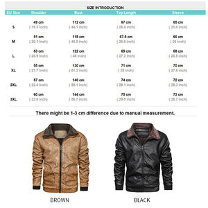 Men's Genuine Leather Bomber <b>Jacket</b> Stand Collar Zipper Closure Faux Fur Lining Solid Color Autumn Wear - Product Image 6