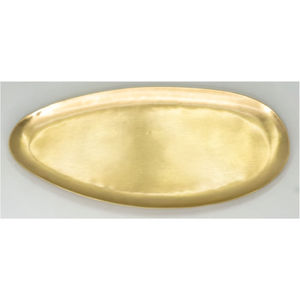 Plato de Presentación de Lujo en Latón Dorado, Bandeja de Servicio Metálica Ovalada Irregular, Juego de Platos Decorativos para Bodas y Cenas - Product Image 1