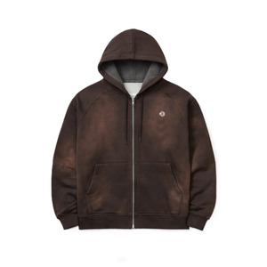 เสื้อฮู้ดดี้ผู้ชายแบบซิป วินเทจวอช ผ้าฝ้ายฟลีซหนานุ่ม สไตล์สตรีทแวร์ จัดส่งตรงจากโรงงาน - Product Image 3