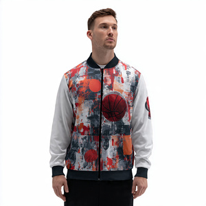 เสื้อแจ็คเก็ตออกกำลังกายผู้ชายแบบมีซิปพิมพ์ลาย เสื้อแจ็คเก็ตเทรนนิ่งผู้ชาย เสื้อแจ็คเก็ตทรัคเกอร์แบบซับลิเมชั่นสำหรับผู้ชาย - Product Image 6