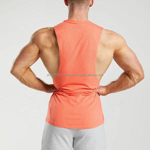 Débardeur de sport pour homme en gros, logo imprimé, coupe ajustée, respirant, col rond, uni, 100% polyester, tissu en maille, débardeur de sport pour homme - Product Image 3