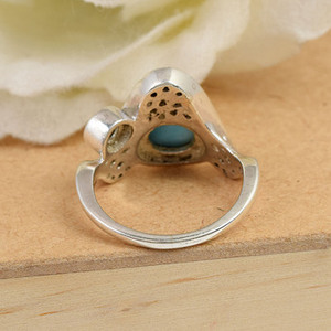 แหวนเงินแท้ 925 ประดับพลอยลาริมาร์บลูโทแพซธรรมชาติ ดีไซน์คลาสสิก เรียบหรู สำหรับผู้หญิง สวมใส่ในงานแต่งงานหรืองานหมั้น - Product Image 6