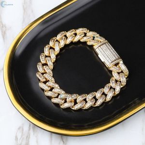 Colorless Lab Grown Diamond Iced Out Wrist Bracelet Baguette Cut Dual Tone <b>Rapper</b> Style Hip Hop Bracelet - Product Image 3