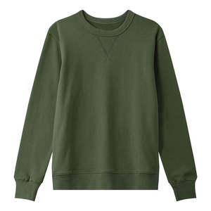 Sudadera de cuello redondo para hombre, personalizada con logo, de tejido grueso con costuras en V, mezcla de poliéster/algodón, estampado de otoño, en blanco, al por mayor - Product Image 1