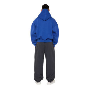 Sweat-shirt à capuche surdimensionné pour homme, couleur unie, coton French Terry teint, coupe classique, vêtement d'automne - Product Image 4