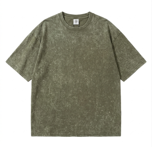 T-shirt surdimensionné vintage pour homme, personnalisé, en coton slub délavé à l'acide, avec motif graphique vieilli et déchiré, impression sérigraphique, vente en gros - Product Image 2