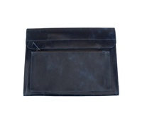 Housse pour ordinateur portable en cuir, fermeture magnétique classique, étui de protection pour ordinateurs portables de 13, 14 et 15,6 pouces, sac vintage de luxe unisexe, bleu marine