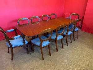 Ensemble de salle à manger de luxe traditionnel en teck massif, écologique et durable, style victorien, 10 places, avec grande table sur piédestal - Product Image 4