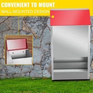 Alimentador de pollos colgante galvanizado de 13,8x8,3x17,7 pulgadas, tapa resistente a la intemperie, capacidad de 30 libras, dispensador de alimentos para gallinero al aire libre para patos de aves de corral - Product Image 4