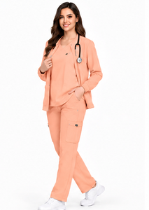Blouse de laboratoire professionnelle ivoire pour chirurgien, unisexe, respirante, en coton et polyester, uniforme clinique à manches longues, uniforme médical, vente en gros - Product Image 4